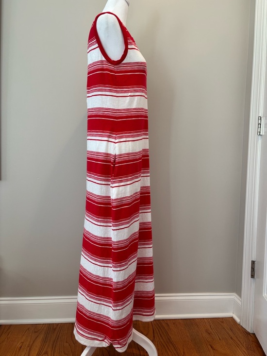 Talbots Sleeveless Cotton Maxi Dress w/Pockets Womens Small Red/White *LIKE NEW* - Picture 5 of 9